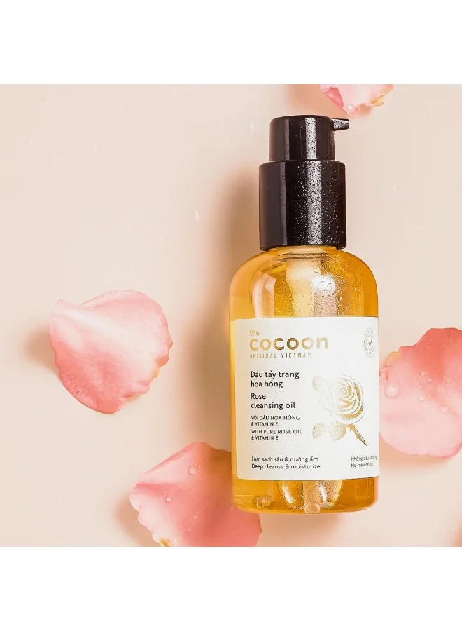 The Cocoon Original Vietnam  Rose Cleansing Oil 140ml. Gentle Cleansing Oil Makeup Remover & Dirt Remover for Waterproof Makeup & Sunscreen | Sensitive Skin Friendly Face Cleanser  | Best Price UAE